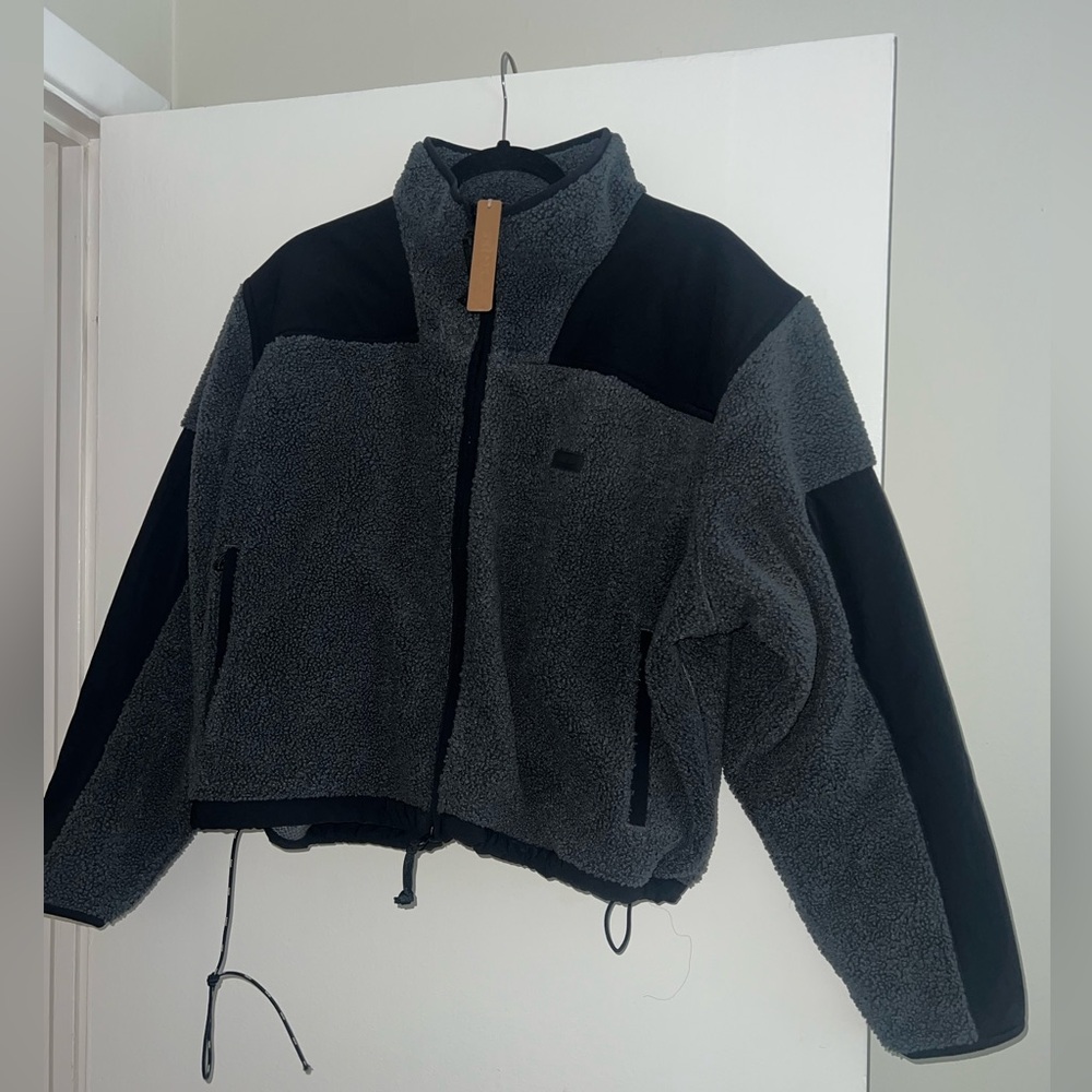 SKIMS Teddy Boxy Zip Jacket - Ash (Large)